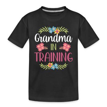 Grandma In Education First Time Grandparents Sweet - Kids' Premium Organic T-Shirt - black - Front