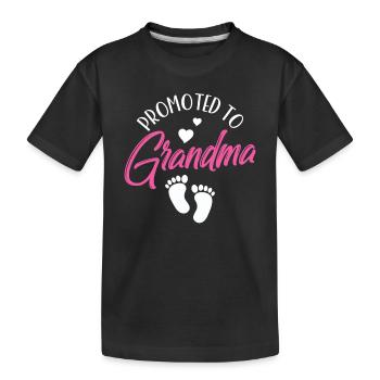 To grandmother carries sweet grandparents first time - Kids' Premium Organic T-Shirt - black - Front