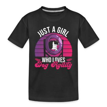 Dog Agility Girl Design Für Hundebesitzer Mädchen - Kids' Premium Organic T-Shirt - black - Front