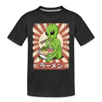 Ramen Alien Nudelsuppe Ramen - Kinder Premium Bio T-Shirt - Schwarz - Vorne