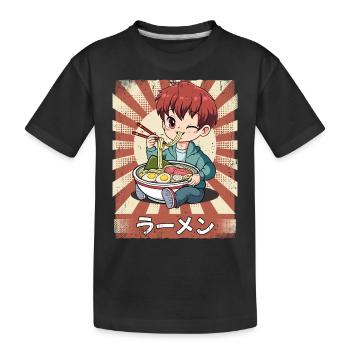 Ramen Anime Boy Noodle Soup Ramen - Kids' Premium Organic T-Shirt - black - Front