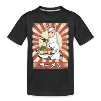 Ramen Alpaka Nudelsuppe Ramen - Kinder Premium Bio T-Shirt - Schwarz - Vorne