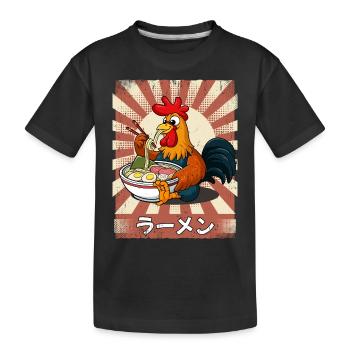 Ramen Hahn Nudelsuppe Ramen - Kinder Premium Bio T-Shirt - Schwarz - Vorne