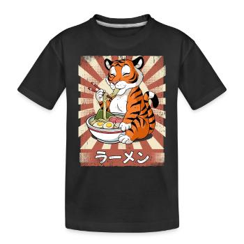Ramen Tiger Nudelsuppe Ramen - Kinder Premium Bio T-Shirt - Schwarz - Vorne