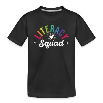 Escouade d’alphabétisation Enseignante en lecture Intervenante - T-shirt bio Premium Enfant - noir - Devant