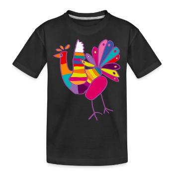 Paon - Dessin d'enfant - T-shirt bio Premium Enfant - noir - Devant