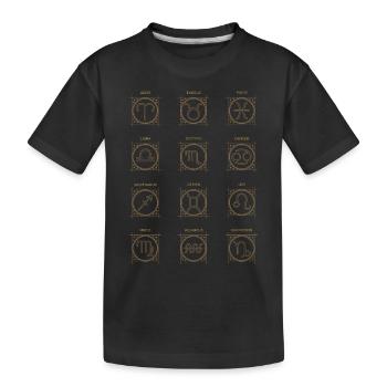Les 12 signes du zodiaque - T-shirt bio Premium Enfant - noir - Devant