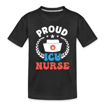 Fière infirmière en soins intensifs - T-shirt bio Premium Enfant - noir - Devant