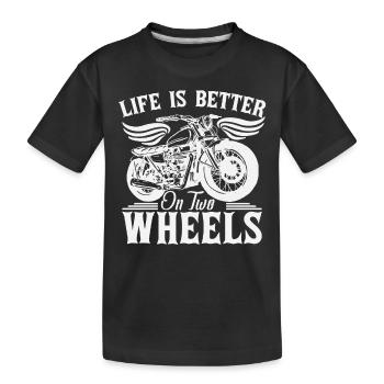 La vie est meilleure sur deux roues - T-shirt bio Premium Enfant - noir - Devant