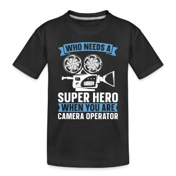 Un caméraman qui a besoin d’un film de super-héros - T-shirt bio Premium Enfant - noir - Devant