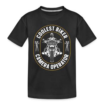 Caméraman Coolest Biker Camera Maker - T-shirt bio Premium Enfant - noir - Devant