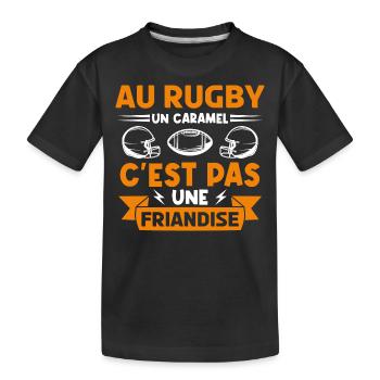 rugbyman. Cadeau fan de rugby. Au Rugby un caramel - T-shirt bio Premium Enfant - noir - Devant