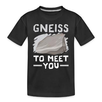 Gneis zum Kennenlernen Geologie Steinsammeln - Kinder Premium Bio T-Shirt - Schwarz - Vorne