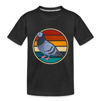 Taube - Kinder Premium Bio T-Shirt - Schwarz - Vorne