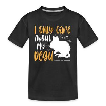 Interessiere mich nur für Degu Stauchratte - Kinder Premium Bio T-Shirt - Schwarz - Vorne