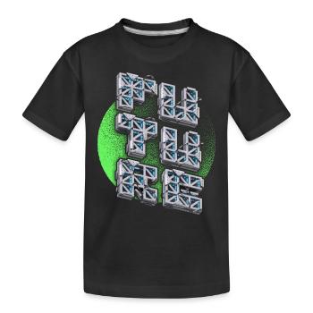 3D Zukunft-Vision, sci fi, futuristisches Metall - Kinder Premium Bio T-Shirt - Schwarz - Vorne