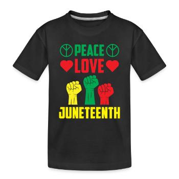 Peace Love Juneteenth Black African American - T-shirt bio Premium Enfant - noir - Devant