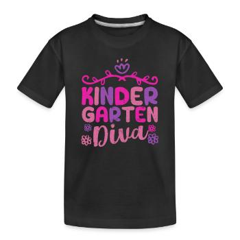 Première journée des enfants de la diva de la maternelle pour filles - T-shirt bio Premium Enfant - noir - Devant