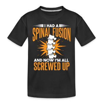 J’ai eu une fusion vertébrale - T-shirt bio Premium Enfant - noir - Devant