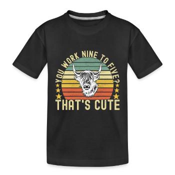 Highland Cow Hochlandkuh - Kids' Premium Organic T-Shirt - black - Front
