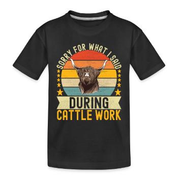 Highland Cow Hochlandkuh - Kinder Premium Bio T-Shirt - Schwarz - Vorne
