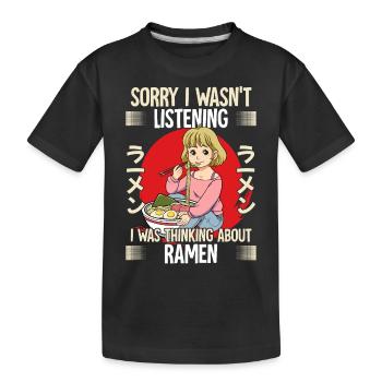 Sorry I Wasn't Listening I Was Thinking About - Kinder Premium Bio T-Shirt - Schwarz - Vorne