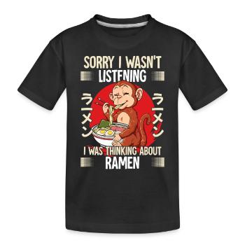 Sorry I Wasn't Listening I Was Thinking About - Kinder Premium Bio T-Shirt - Schwarz - Vorne