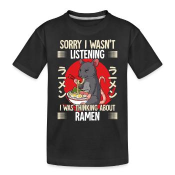 Sorry I Wasn't Listening I Was Thinking About - Kids' Premium Organic T-Shirt - black - Front