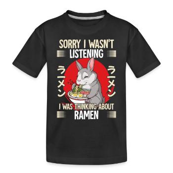 Sorry I Wasn't Listening I Was Thinking About - Kids' Premium Organic T-Shirt - black - Front