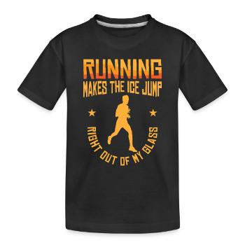 Laufen Läufer Joggen - Kinder Premium Bio T-Shirt - Schwarz - Vorne