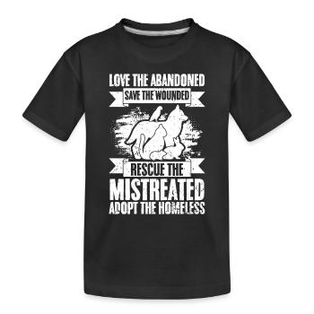 Inspirational Animal Foster For Kind Animal Rights - Kids' Premium Organic T-Shirt - black - Front