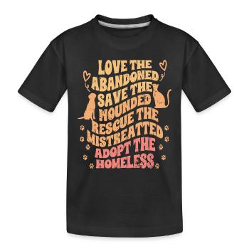 Motivational Animal Foster For Kind Animal Rights - Kids' Premium Organic T-Shirt - black - Front