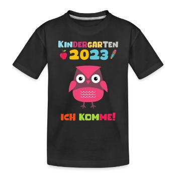 Kindergarten 2023 Ich Komme Jungen Kita Geschenk - Kinder Premium Bio T-Shirt - Schwarz - Vorne