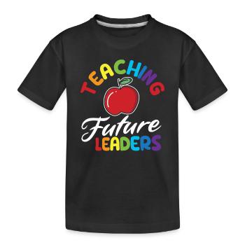 Teaching Future Leaders Inspiring Teachers - Kids' Premium Organic T-Shirt - black - Front
