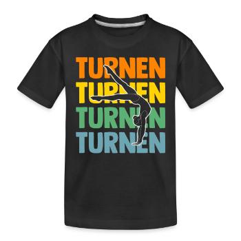Turnen Gymnastik Turner - Kinder Premium Bio T-Shirt - Schwarz - Vorne