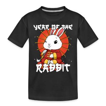 Jahr Des Hasens Mondneujahrsfest Chinesisches - Kinder Premium Bio T-Shirt - Schwarz - Vorne
