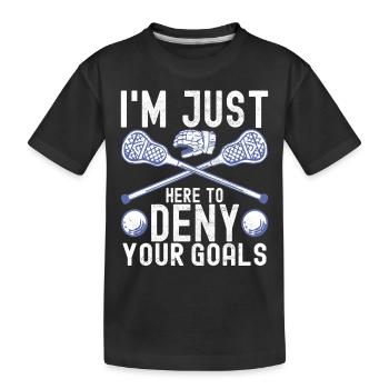 Lacrosse - Kinder Premium Bio T-Shirt - Schwarz - Vorne