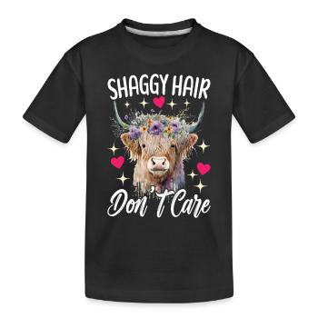 Highland Cow Hochlandkuh - Kinder Premium Bio T-Shirt - Schwarz - Vorne