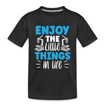 Profitez des petites choses de la vie Microscope - T-shirt bio Premium Enfant - noir - Devant
