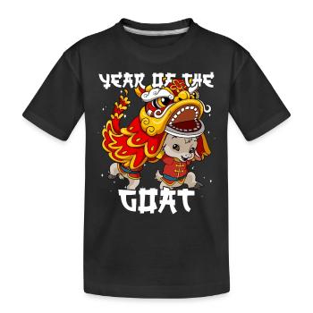 Year of the Goat Lunar New Year Chinese - Kids' Premium Organic T-Shirt - black - Front