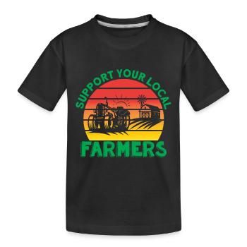 Landwirtschaft - Kinder Premium Bio T-Shirt - Schwarz - Vorne