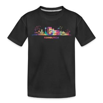 Paysage urbain d’Édimbourg - T-shirt bio Premium Enfant - noir - Devant