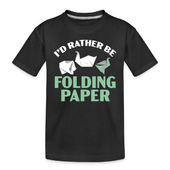 Je préfère plier l’origami japonais en papier - T-shirt bio Premium Enfant - noir - Devant