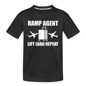 Drôle d’agent de rampe disant service d’avion - T-shirt bio Premium Enfant - noir - Devant