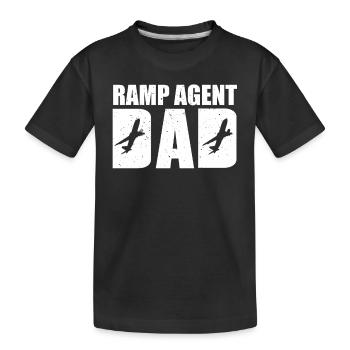 Lustiger Ramp Agent Papa Aircraft Service - Kinder Premium Bio T-Shirt - Schwarz - Vorne