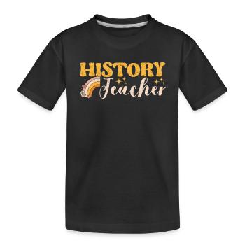 History Teacher Definition Funny Back School - Kids' Premium Organic T-Shirt - black - Front