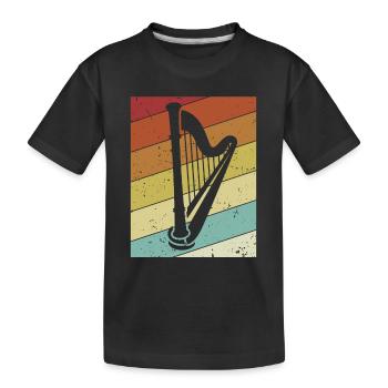 Retro concert harpe harpe musique harpe harpe harpe joueur - T-shirt bio Premium Enfant - noir - Devant
