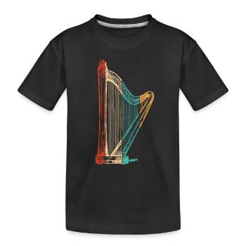 Retro concert harpe harpe musique harpe harpe harpe joueur - T-shirt bio Premium Enfant - noir - Devant