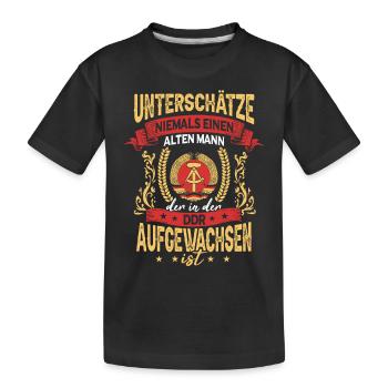 DDR Opa Osten Ostblock Männer Ostdeutschland - Kinder Premium Bio T-Shirt - Schwarz - Vorne