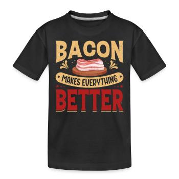 Mit Speck geht alles besser. - Kinder Premium Bio T-Shirt - Schwarz - Vorne